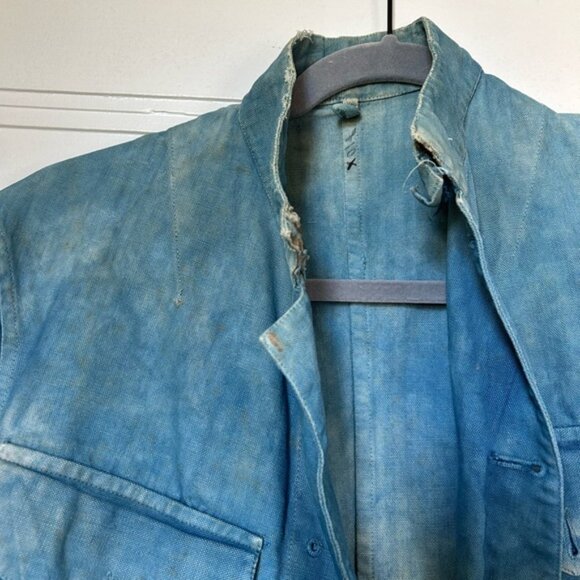 Natural indigo dyed vintage military naval jacket - Picture 9 of 10